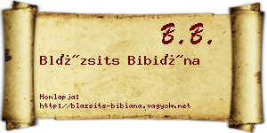 Blázsits Bibiána névjegykártya